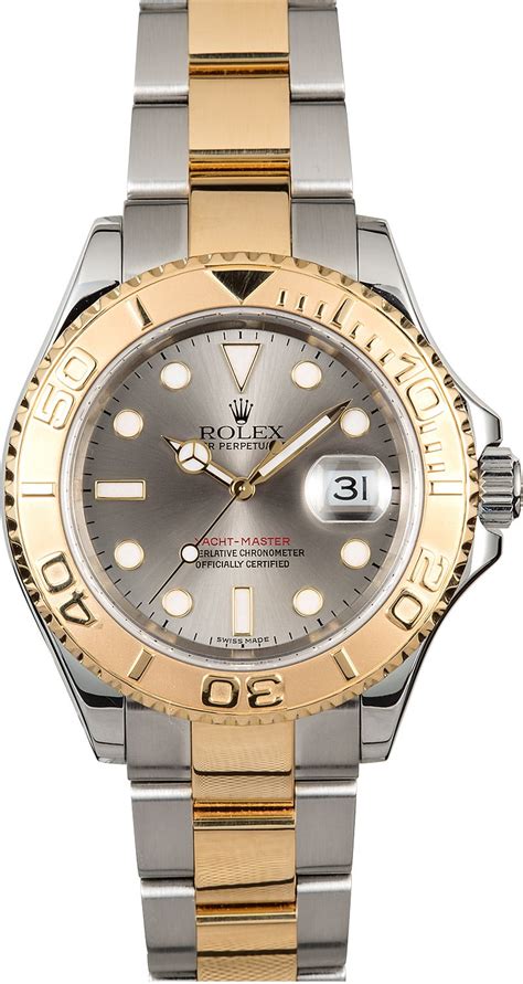 rolex two-tone yacht-master 16623 slate dial